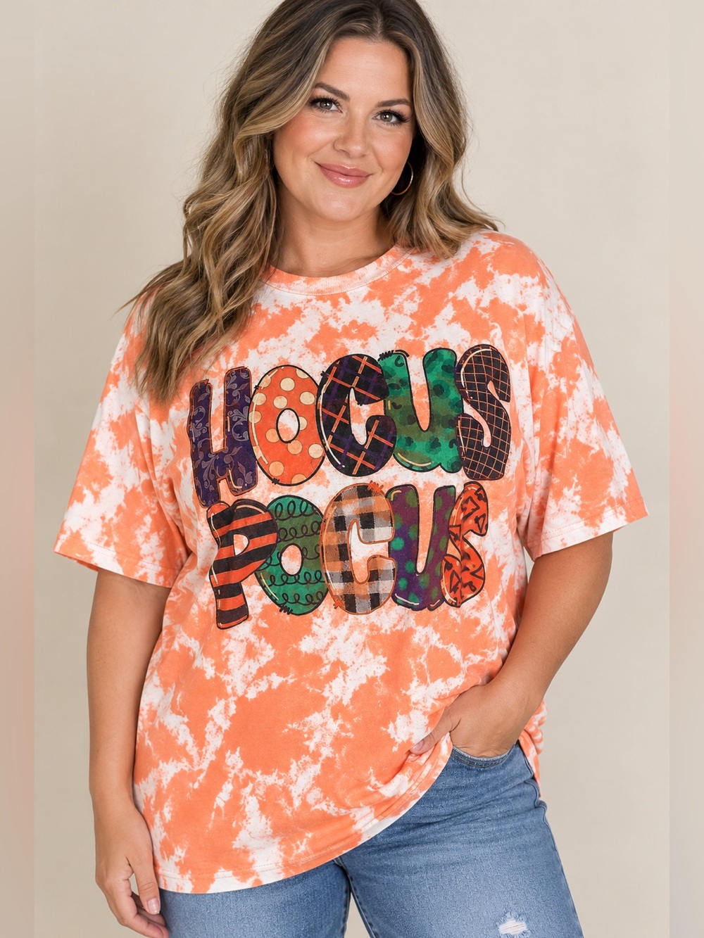 Tieb-dye crew neck tee